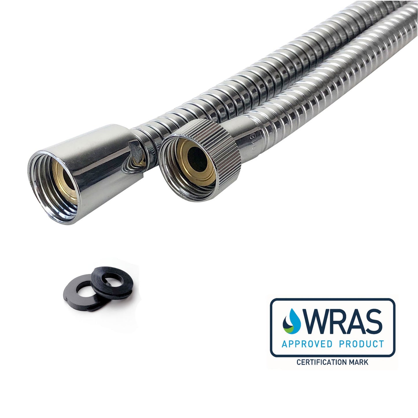 EuroShowers WRAS Approved SuperStretch 8mm Bore Shower Hose - 150cm to 200cm