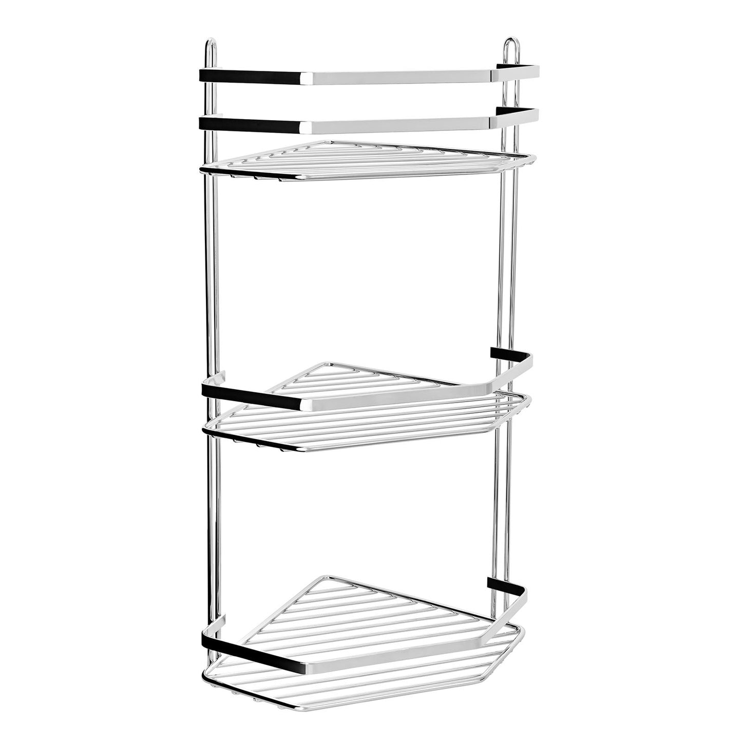 EuroShowers Stainless Steel Chrome Plated Triple Corner Basket / Caddy
