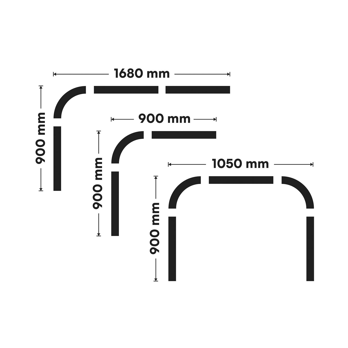 EuroShowers Shower Curtain Rail Track - 2 COLOURS