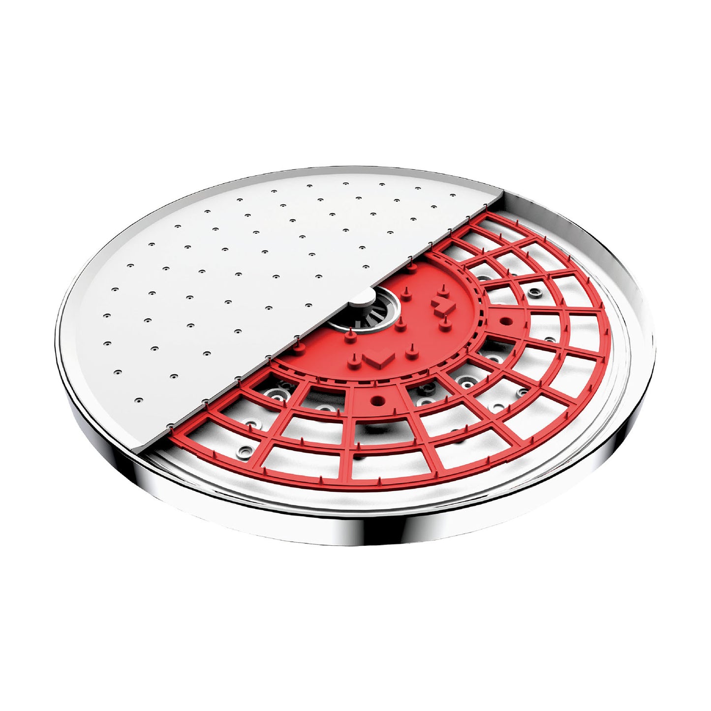 EuroShowers WRAS Approved Fixed Self Clean ROUND Rainfall Overhead Shower Head - Chrome