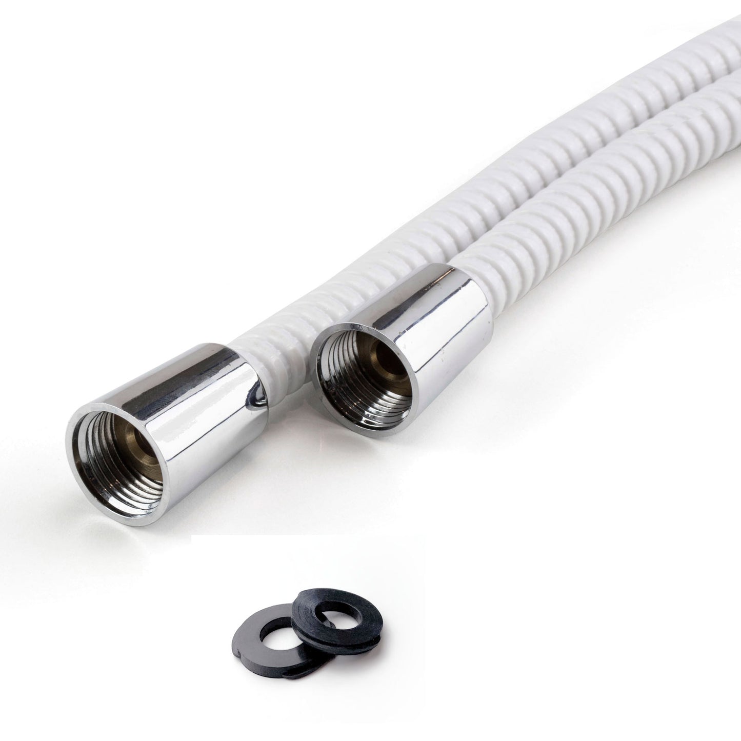 EuroShowers SuperStrong 150cm Shower Hose - 8mm Bore - Chrome / White