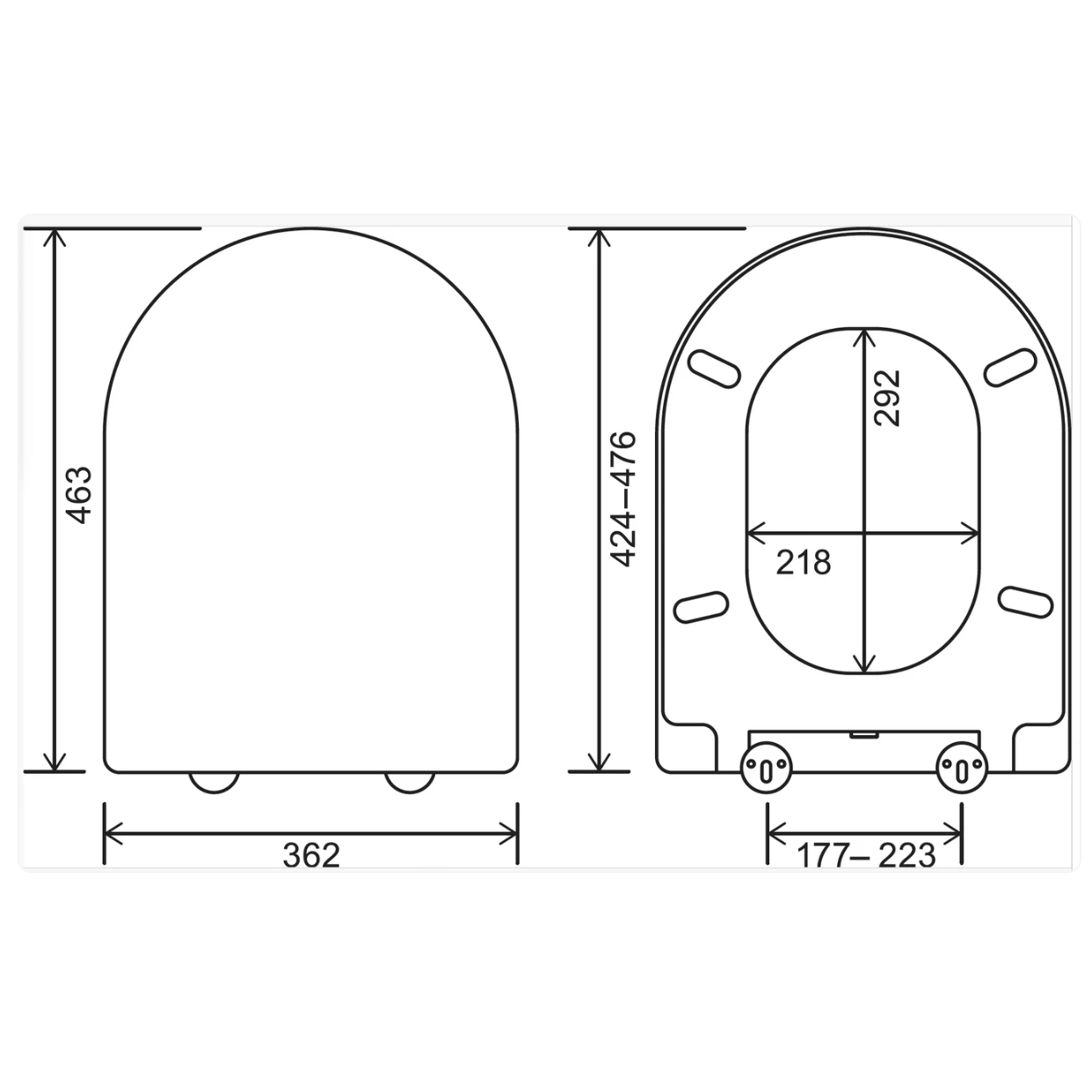 EuroShowers Long D SLIM Soft Close Toilet Seat