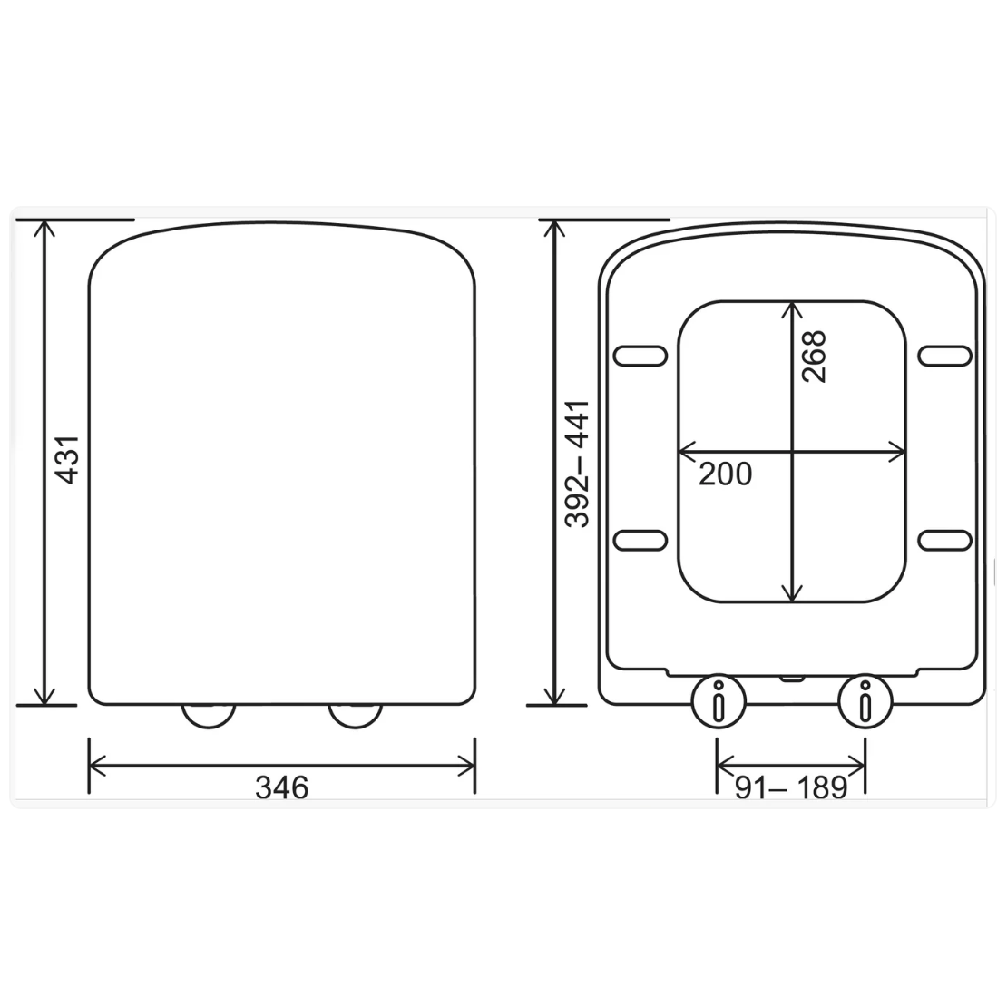 EuroShowers SMILEY SQUARE D Soft Close Toilet Seat