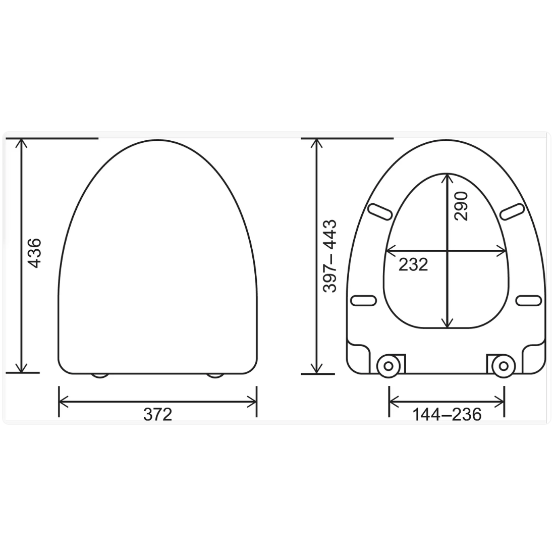 EuroShowers CERALINE V Soft Close Toilet Seat