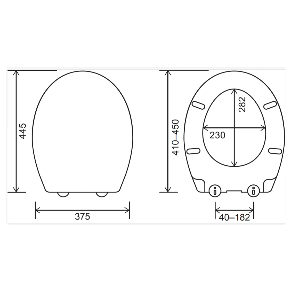 EuroShowers MDF Soft Close Toilet Seat with Quick Release Hinges