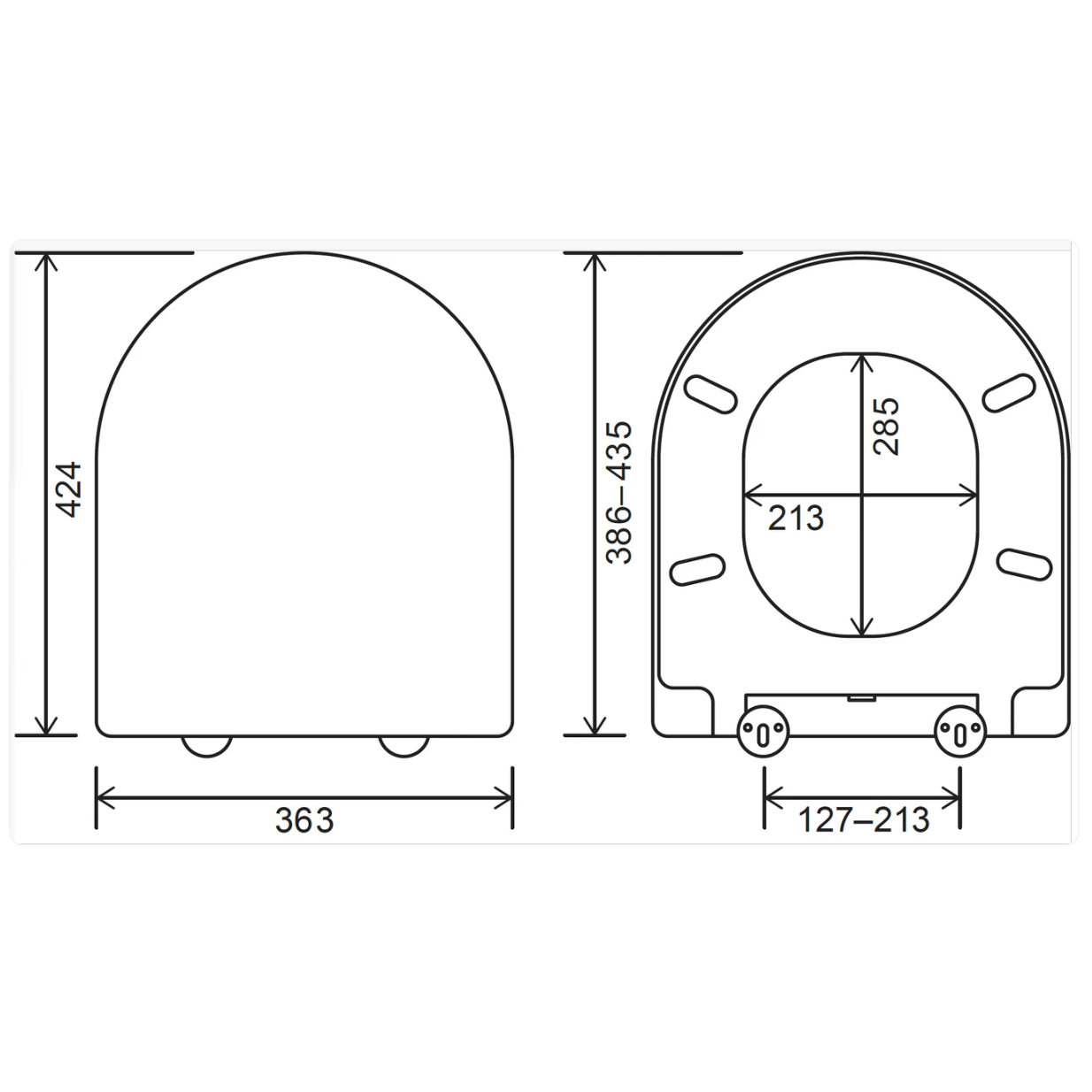 EuroShowers Short D ONE Soft Close Toilet Seat