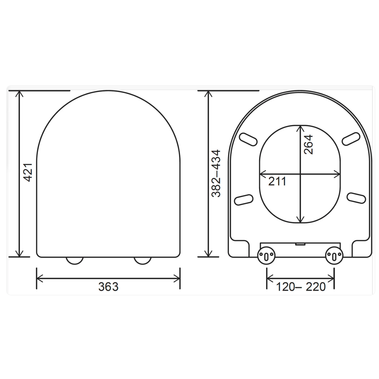 EuroShowers Short D SLIM Soft Close Toilet Seat
