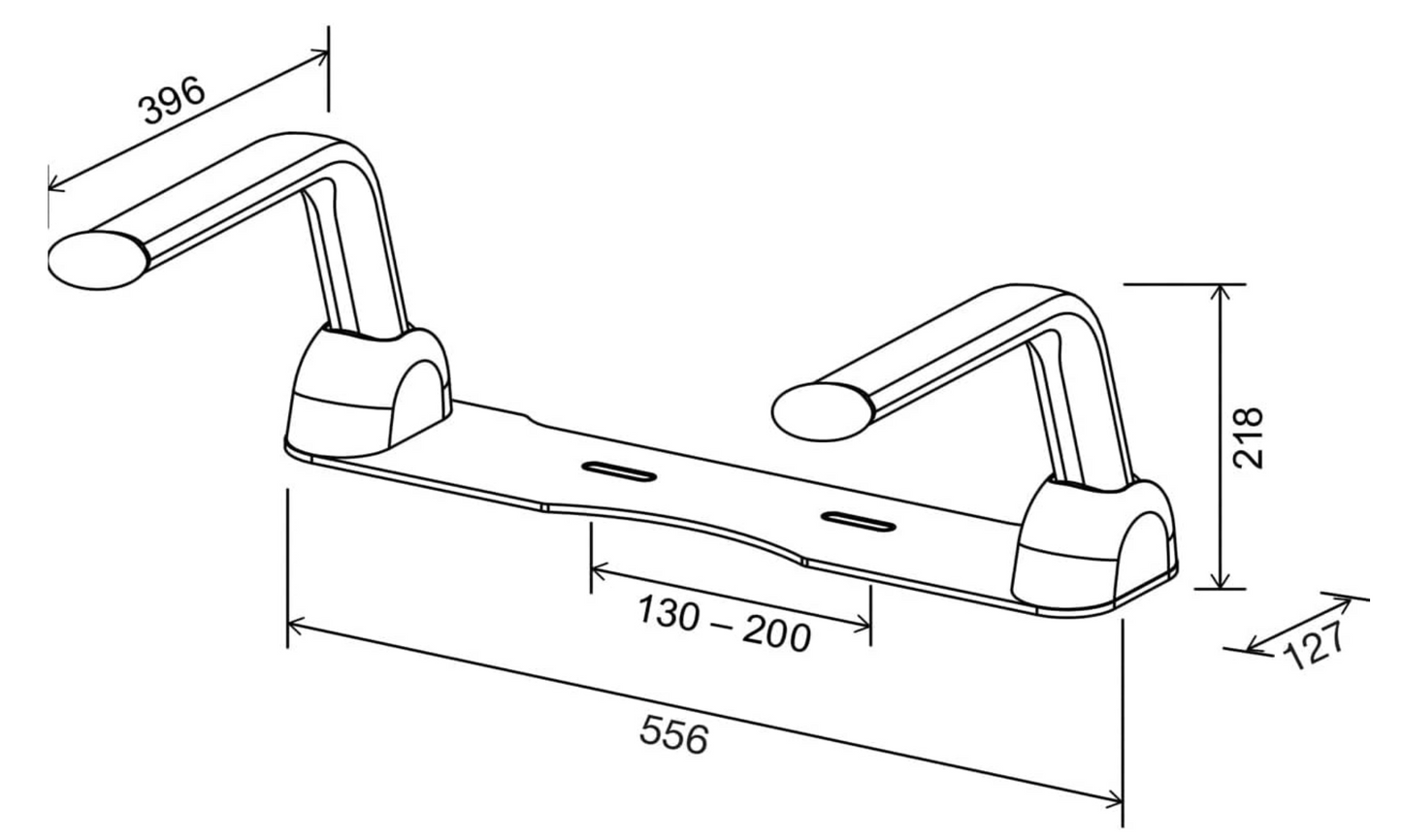 EuroShowers Toilet Support - Toilet Mounted Foldable Arms / Grab Bar Rails