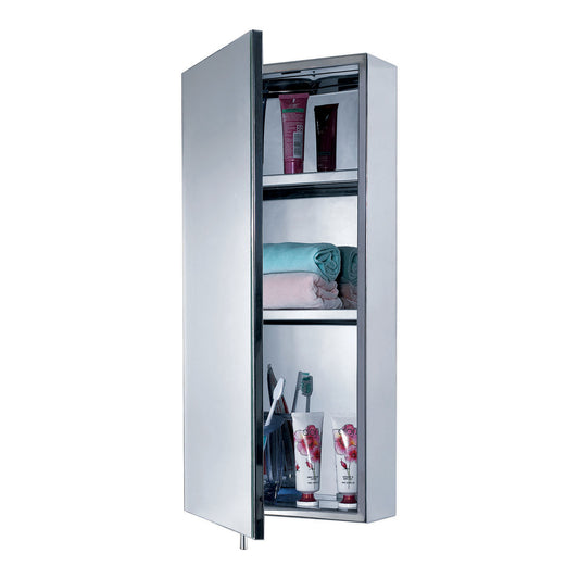 EuroShowers Wall Mounted Stainless Steel Mirrored Single Cabinet