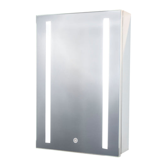 EuroShowers Polished Stainless Steel Mirror LED Cabinet