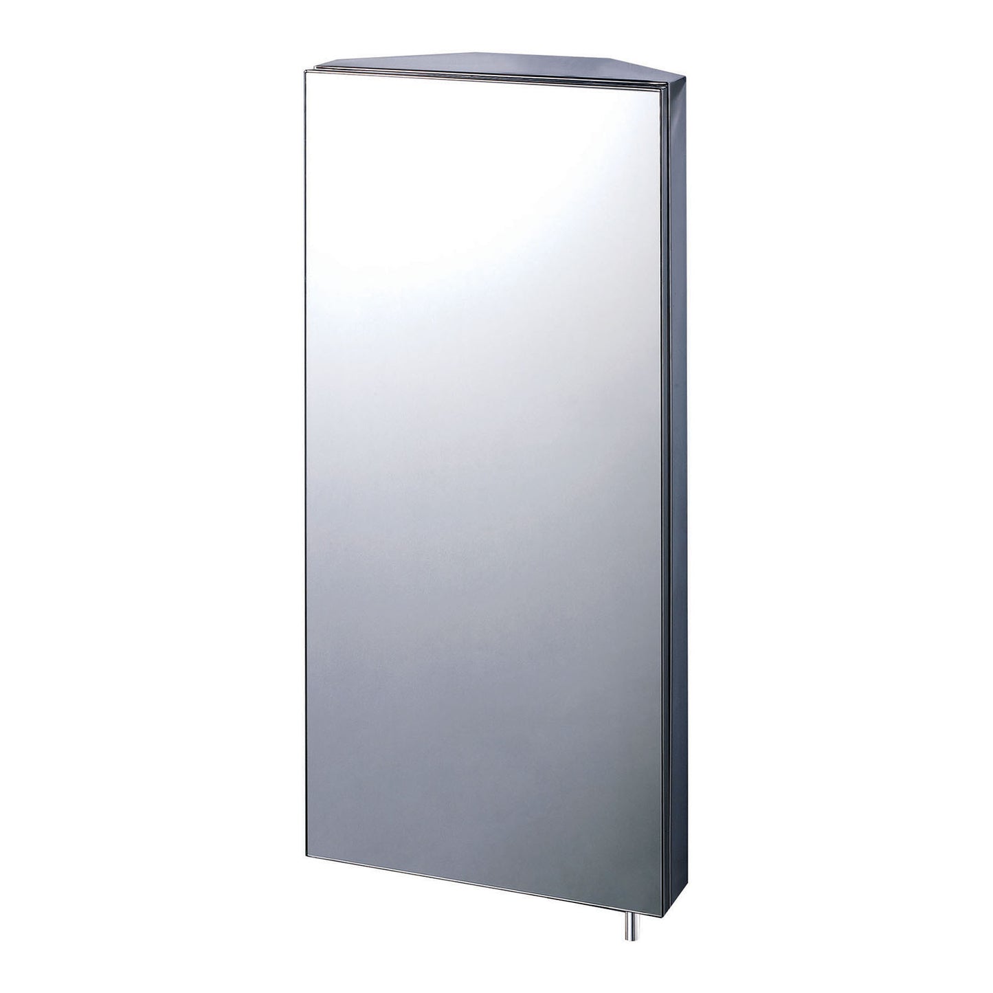 EuroShowers Wall Mounted Stainless Steel Mirrored Corner Cabinet