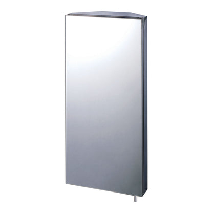 EuroShowers Wall Mounted Stainless Steel Mirrored Corner Cabinet