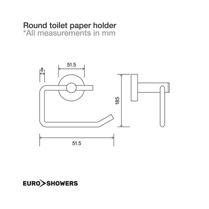 EuroShowers Round Toilet Paper Loo Roll  Holder - 2 COLOURS