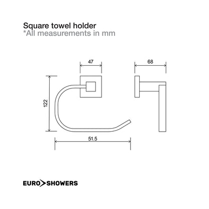 EuroShowers Square Toilet Paper Loo Roll Holder - 2 COLOURS