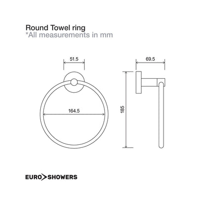 EuroShowers Round Towel Ring - 2 COLOURS