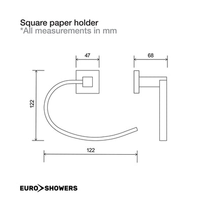 EuroShowers Square Towel Ring - 2 COLOURS