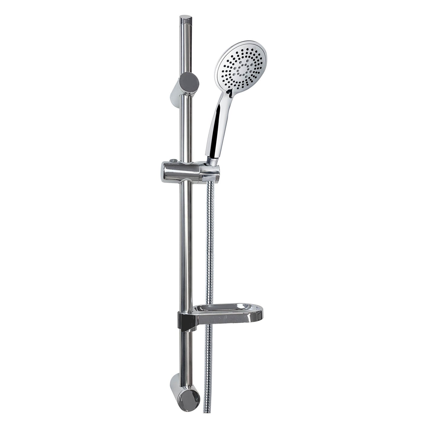 EuroShowers Silverjet Shower Head, Hose, Rail and Riser Shower Set