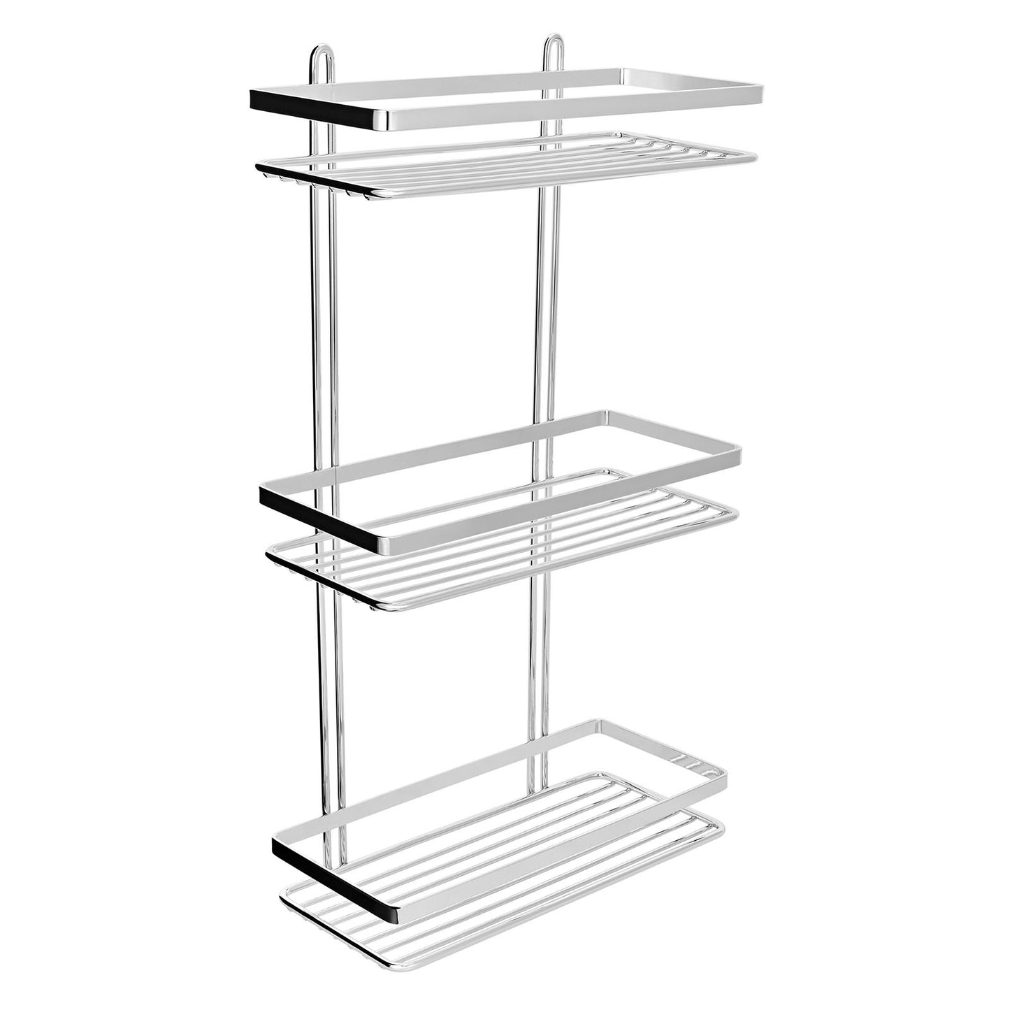 EuroShowers Stainless Steel Chrome Plated Triple Rectangular Basket / Caddy