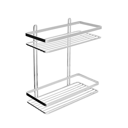 EuroShowers Stainless Steel Chrome Plated Double Rectangular Basket / Caddy