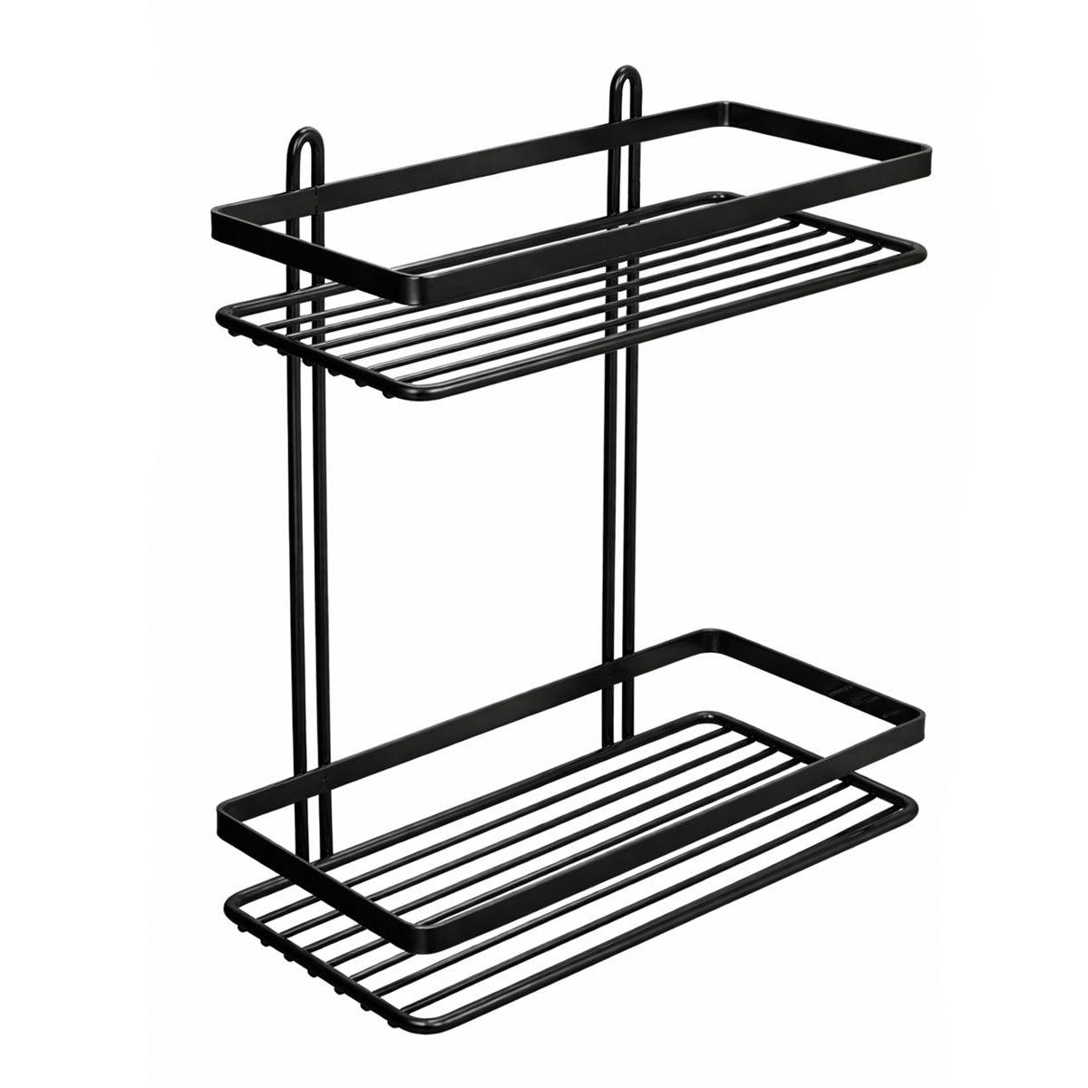 Euroshowers Black 2-Tier Rectangular Bathroom Wire Basket / Shower Caddy