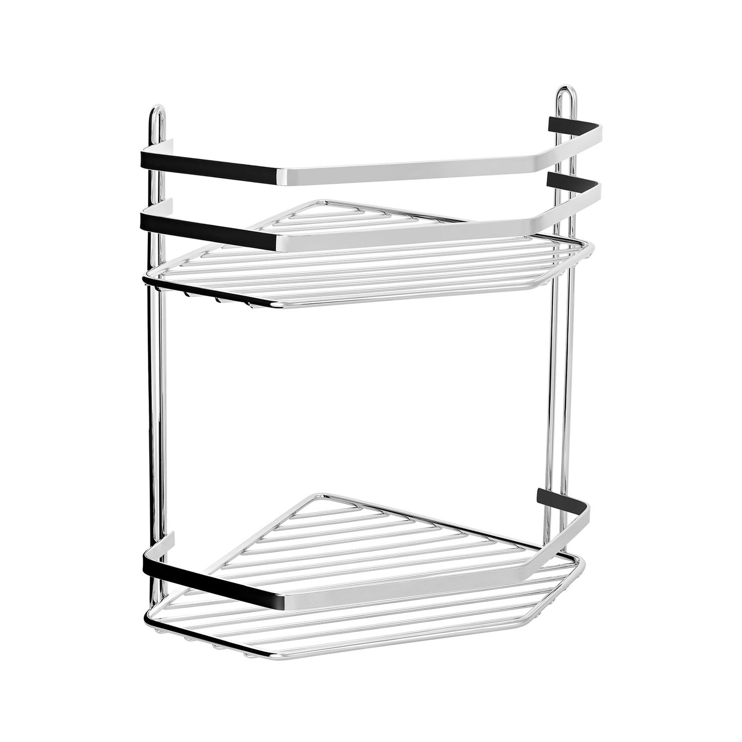 EuroShowers Stainless Steel Chrome Plated Double Corner Basket / Caddy