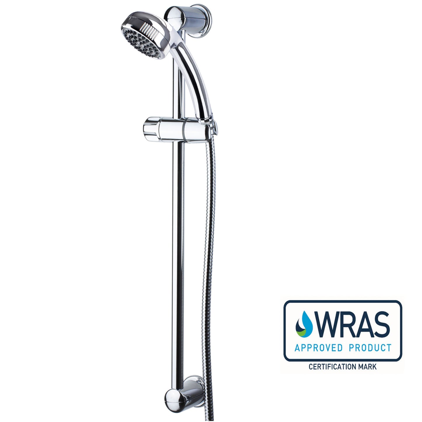 EuroShowers WRAS Approved EasySpray Showers Head, Hose, Rail and Riser Shower Set