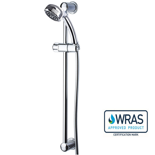 EuroShowers WRAS Approved EasySpray Showers Head, Hose, Rail and Riser Shower Set