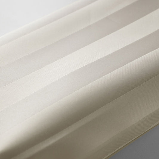 EuroShowers Satin Stripe Cream Shower Curtain with Weighted Hem - ONE SIZE