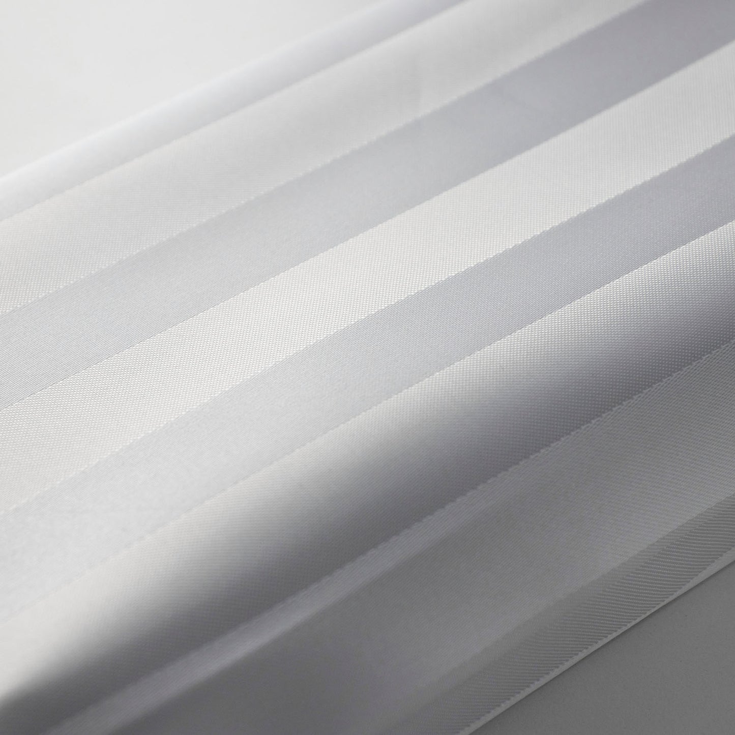 EuroShowers Satin Stripe White Shower Curtain with Weighted Hem - ALL SIZES