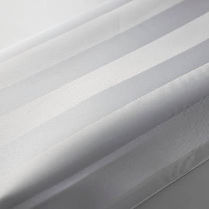 EuroShowers Satin Stripe White Shower Curtain with Weighted Hem - ALL SIZES