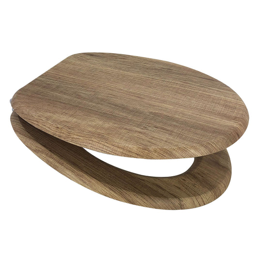 EuroShowers MDF Oval Wood Design Toilet Seat
