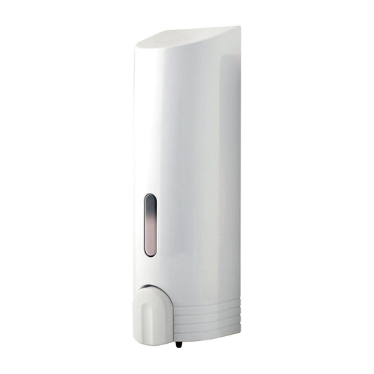 EuroShowers TALL ROUND Wall Mounted Liquid Soap Gel Dispenser (Single) - White