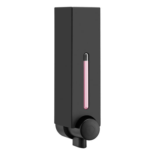 EuroShowers MINI CHIC SQUARE Wall Mounted Liquid Soap Gel Dispenser (Single) - Black