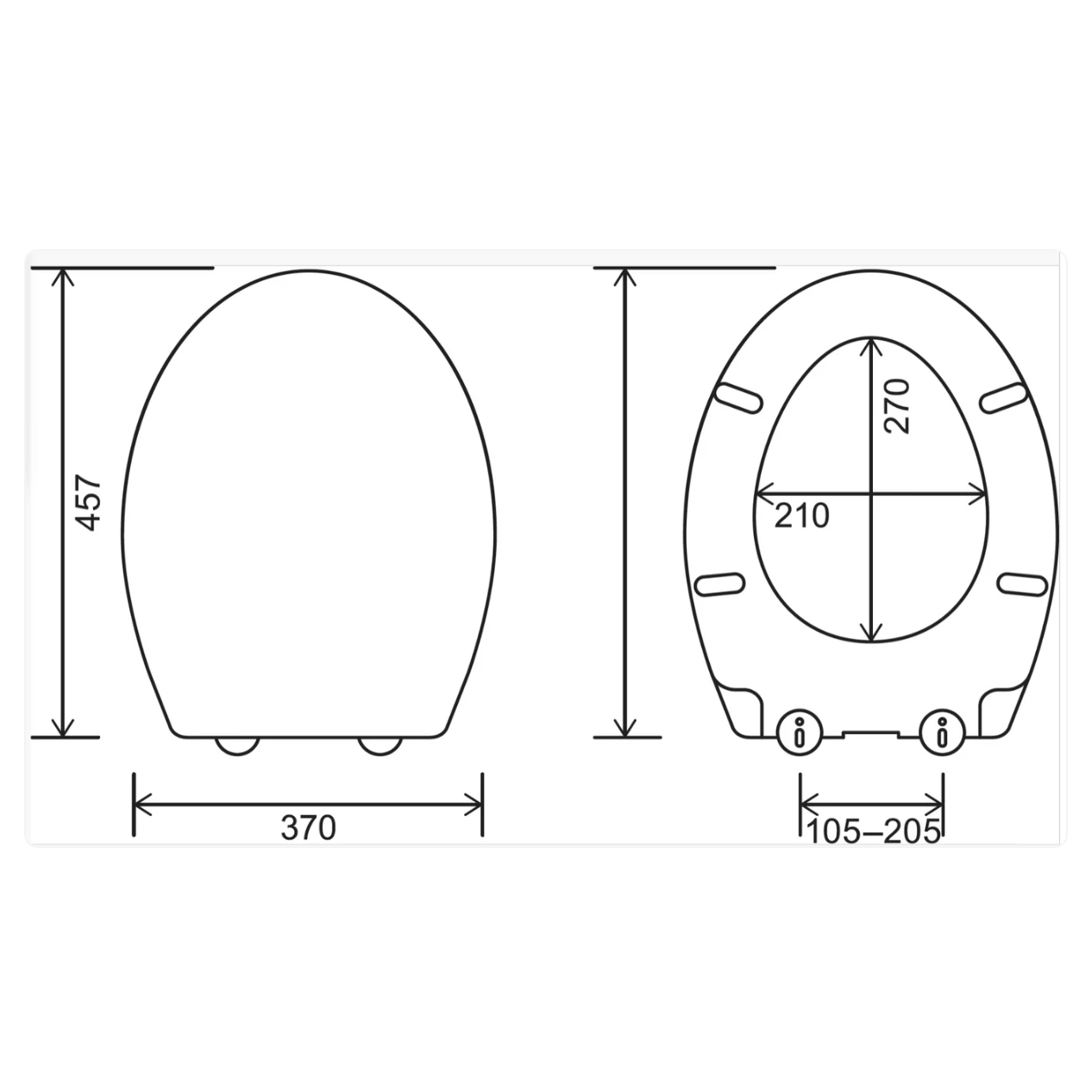 EuroShowers MDF Oval Wood Design Toilet Seat