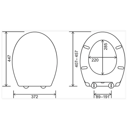 EuroShowers SlimLUX Anti-Bacterial Soft Close Toilet Seat