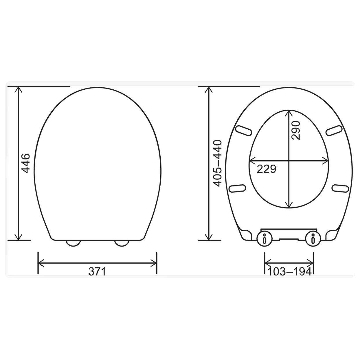 EuroShowers Premium Ettan Anti-Bacterial Soft Close Toilet Seat