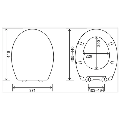 EuroShowers Premium Ettan Anti-Bacterial Soft Close Toilet Seat