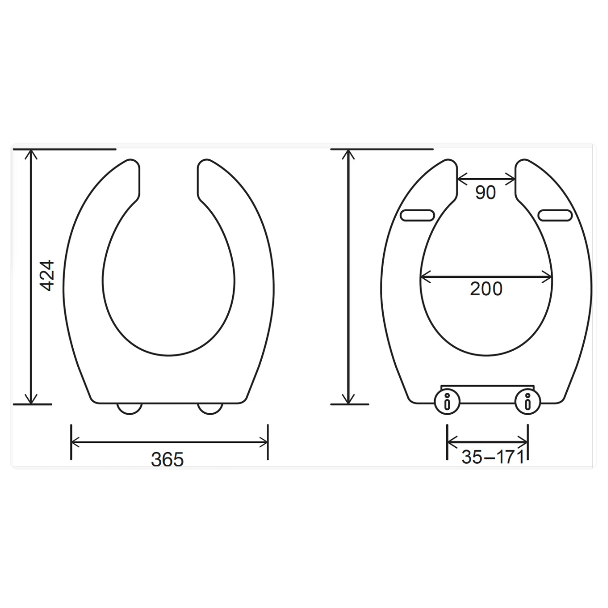 5 PACK EuroShowers Commercial Open Toilet Seat