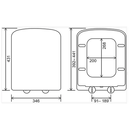 EuroShowers SMILEY SQUARE D Soft Close Toilet Seat