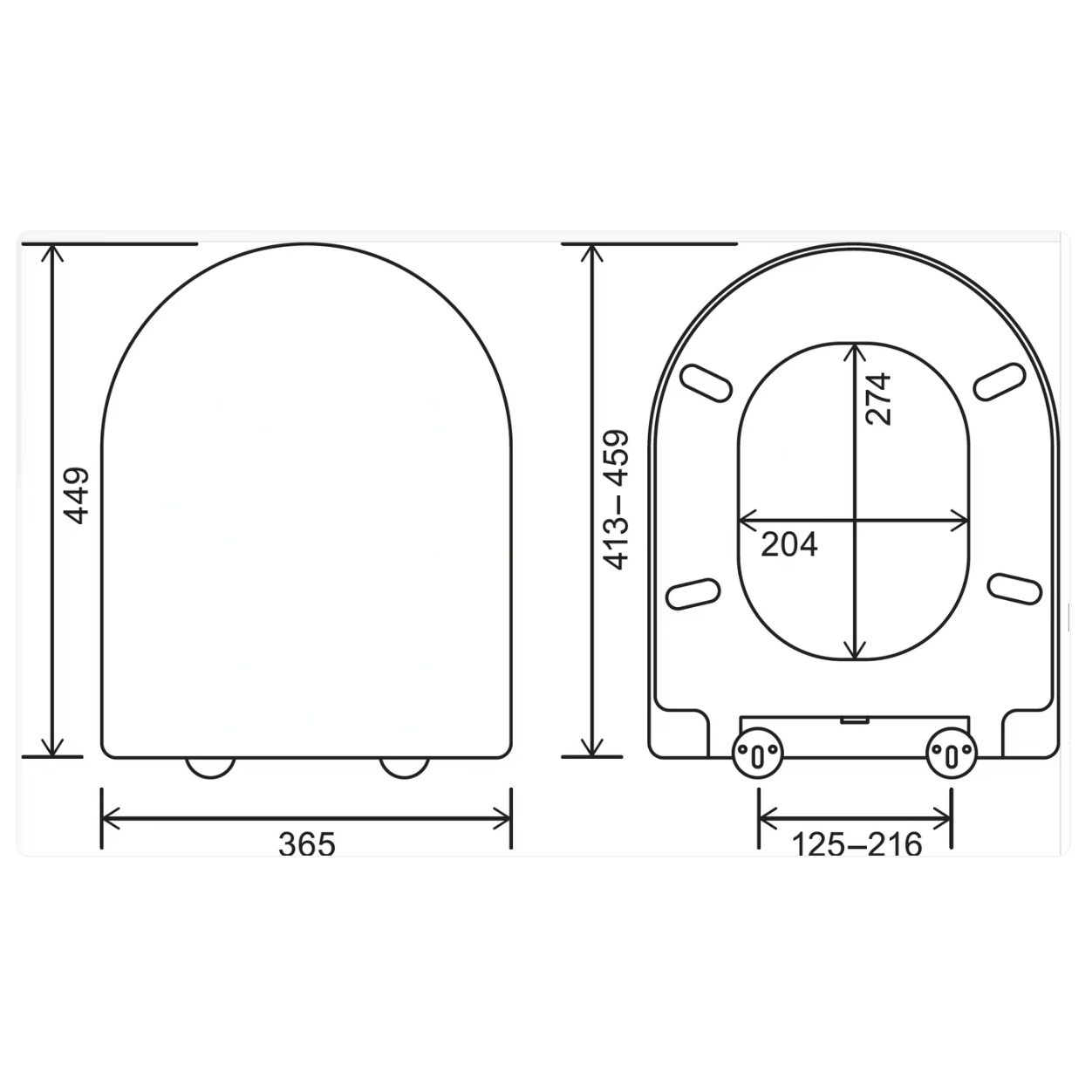EuroShowers Original Middle D STYLE Soft Close Toilet Seat