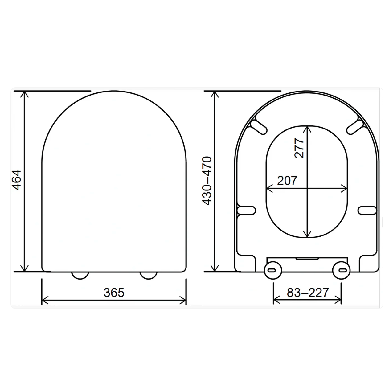 EuroShowers Rainbow Middle D STYLE Soft Close Toilet Seat