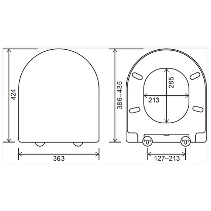 EuroShowers Short D ONE Soft Close Toilet Seat