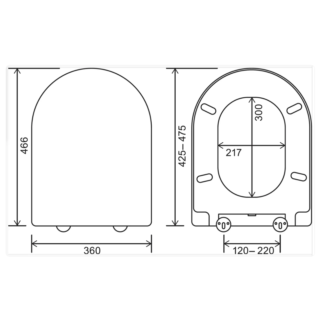 EuroShowers Long D ONE Soft Close Toilet Seat