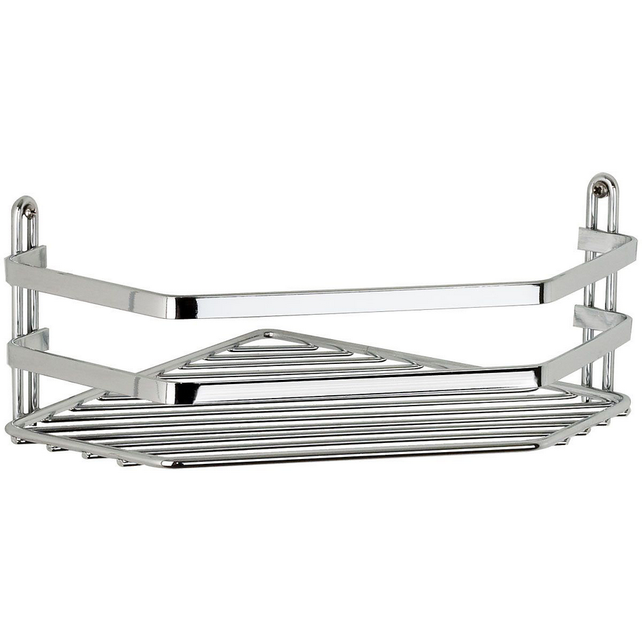 EuroShowers Stainless Steel Chrome Plated Single Corner Basket / Caddy