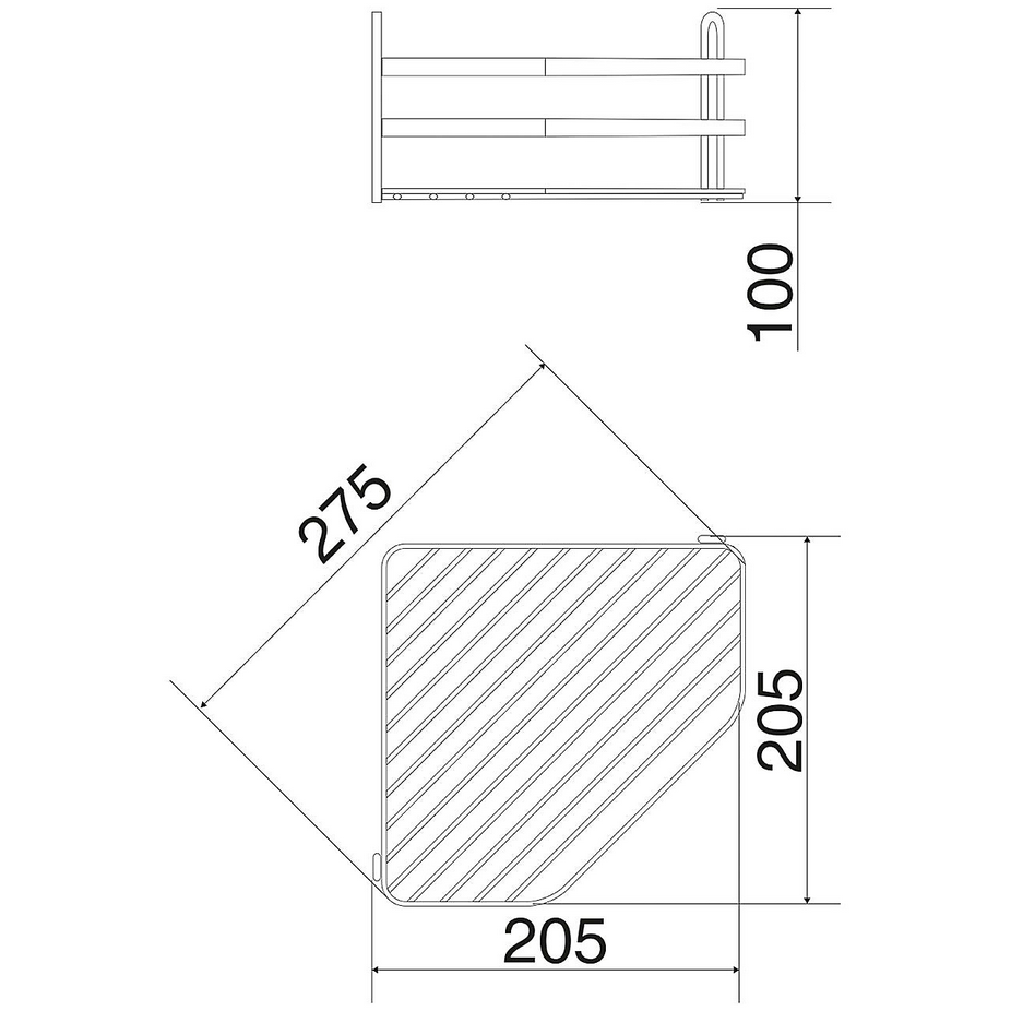 EuroShowers Stainless Steel Chrome Plated Single Corner Basket / Caddy