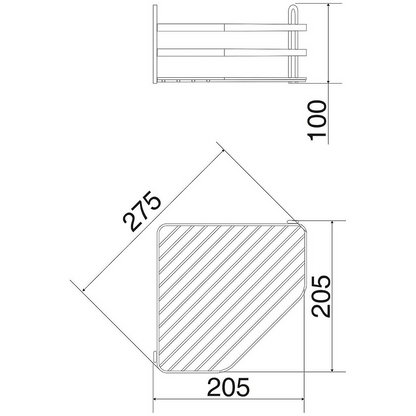 EuroShowers Stainless Steel Chrome Plated Single Corner Basket / Caddy