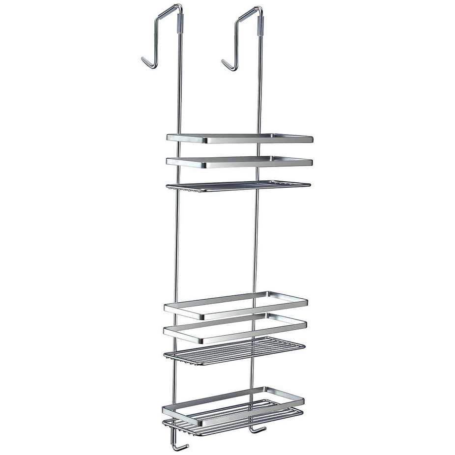 EuroShowers Stainless Steel Chrome Plated Over Door Shower Hanging Caddy