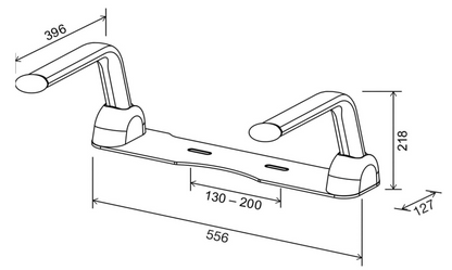 EuroShowers Toilet Support - Toilet Mounted Foldable Arms / Grab Bar Rails