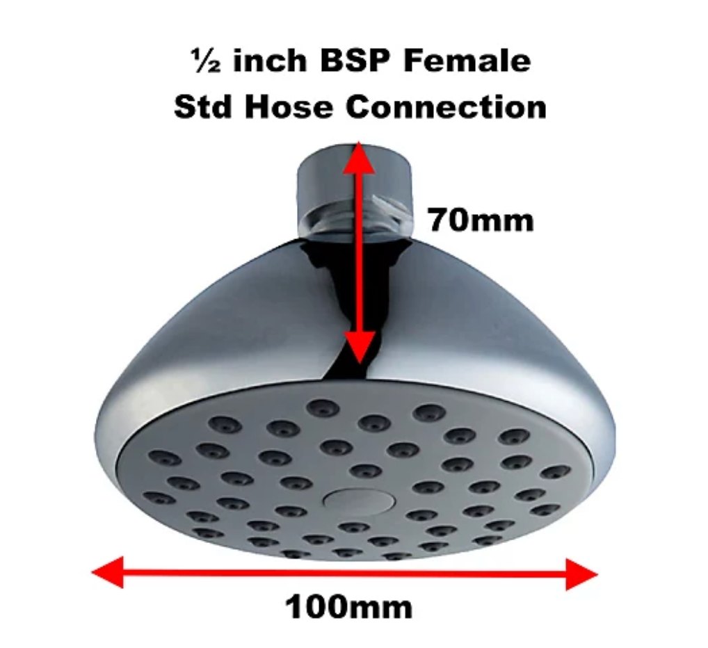 EuroShowers Fixed Overhead Shower Head SMALL with Swivel Movement