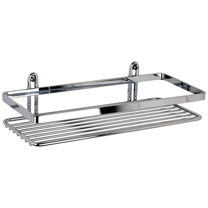 EuroShowers Stainless Steel Chrome Plated Single Rectangular Basket / Caddy